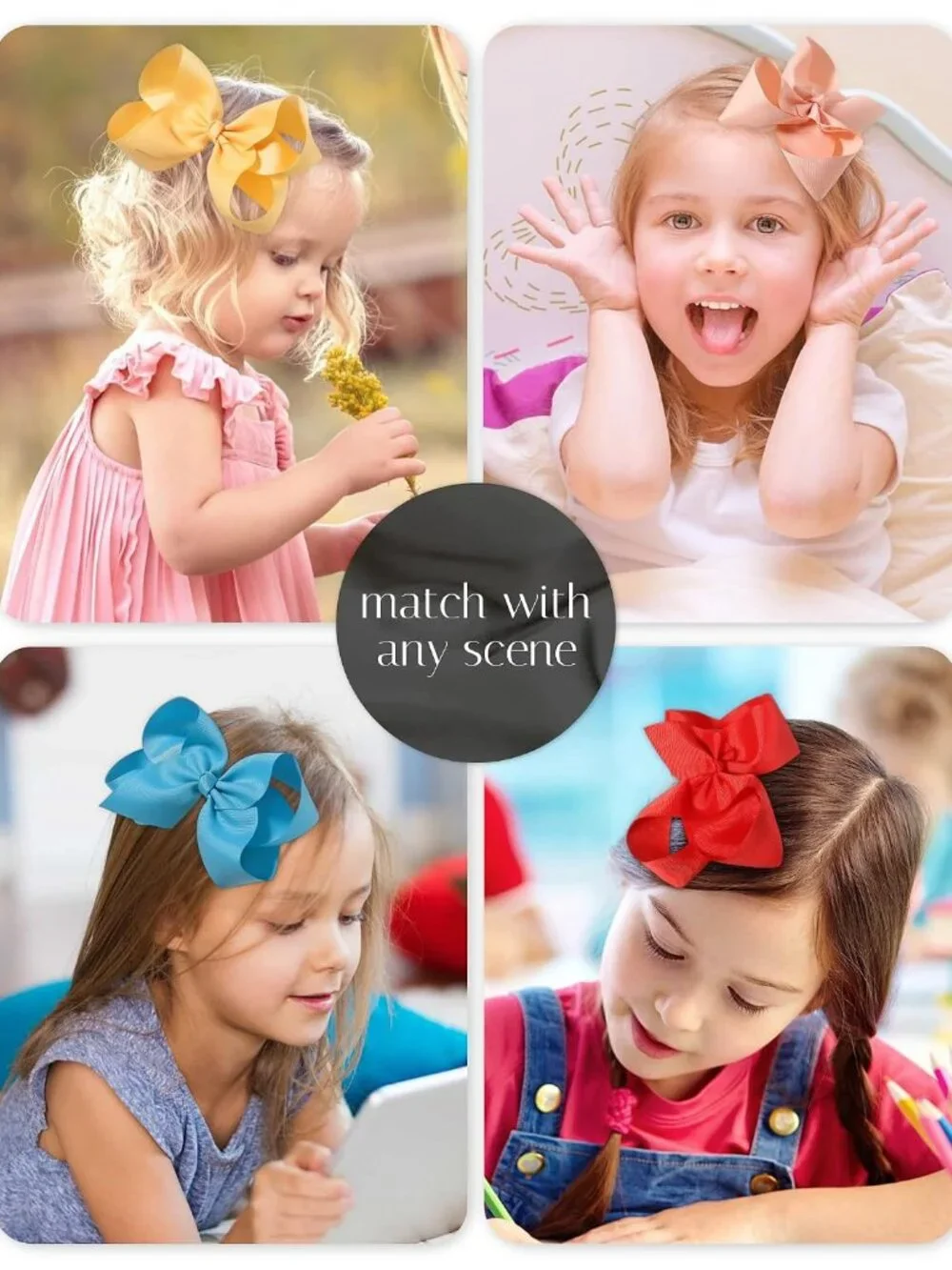 28pcs 6 Inch Hair Bows for Girls Large Hair Bows with Alligator Clips Toddler Ha